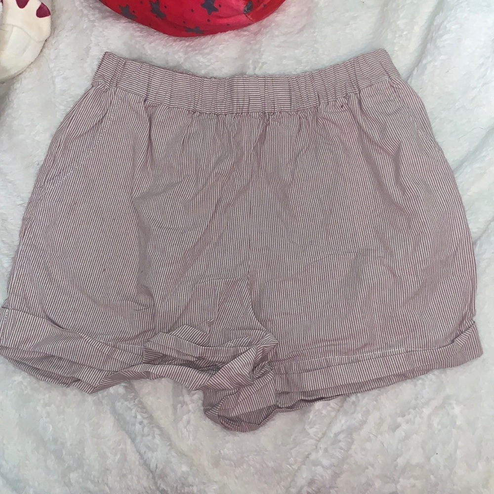 Forever 21 Pink/White Stripe Shorts